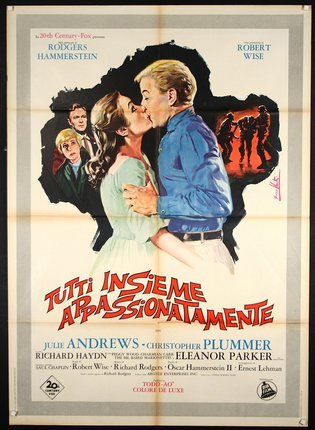 a movie poster with a couple kissing