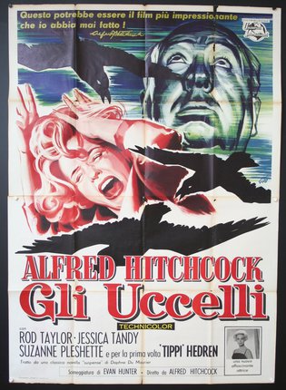 a movie poster with a woman screaming
