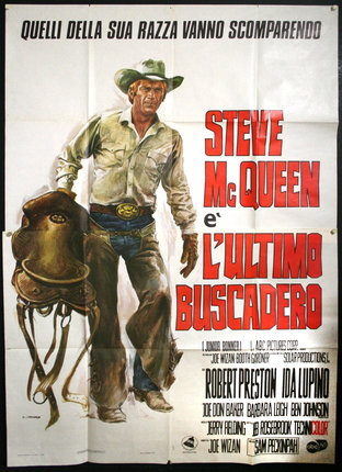 a poster of a man holding a horse