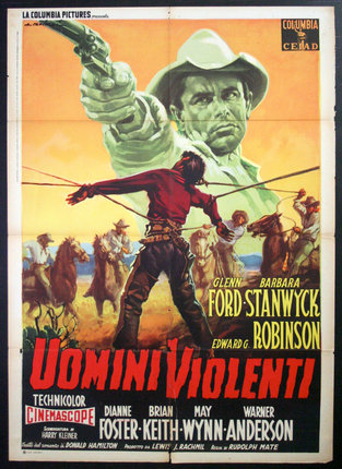 a movie poster with a man pointing at a man
