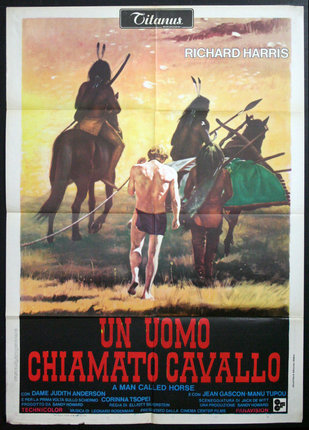 a poster of a man on horses