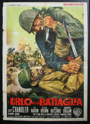 a movie poster of a soldier holding a knife