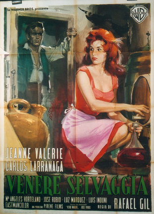 a poster of a woman holding a glass