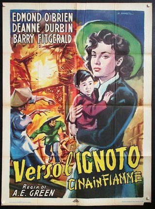 a movie poster with a woman holding a child
