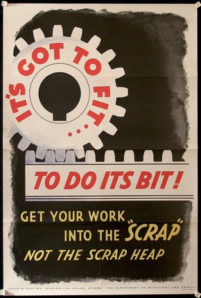 a poster with a gear and text