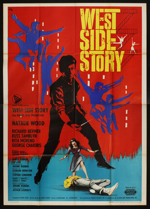 a movie poster with a man and a woman dancing