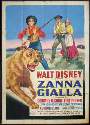 a movie poster with a dog and a man holding a gun
