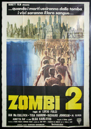 a poster of zombies walking into the water