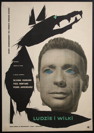 a poster of a man with blue eyes
