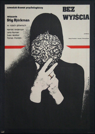 a poster of a person with a mask covering their face