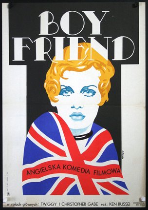 a poster of a woman with a flag