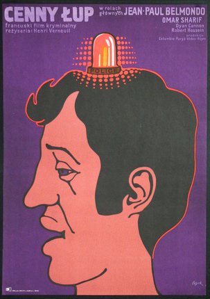 a poster of a man's head with a light bulb on top