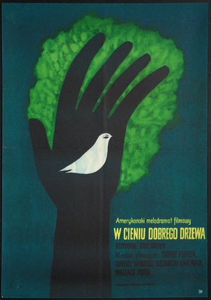 a poster of a hand and a bird