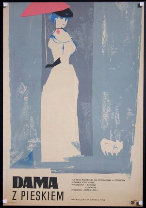 a poster of a woman in a white dress