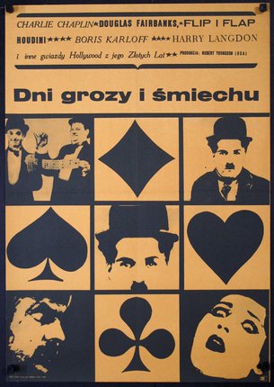 a poster with images of men playing cards