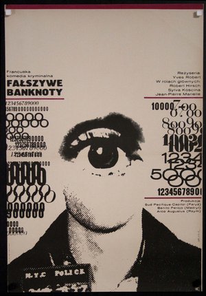 a poster with a person's eye and numbers