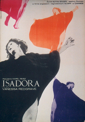 a poster of a woman in black and orange