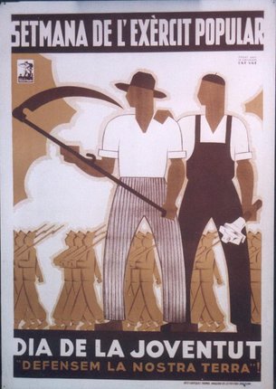 a poster of a man holding a scythe