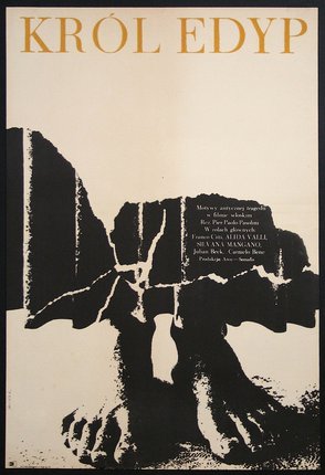 a poster with a rock formation