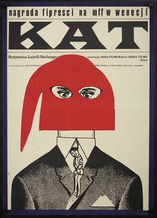 a poster of a man with a mask over his head