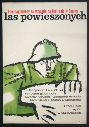 a poster with a man in a green uniform