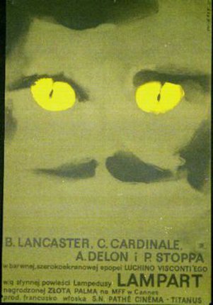 a poster with yellow eyes