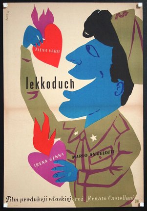 a poster of a man holding a heart