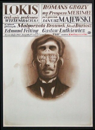 a poster with a skull on the face