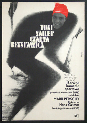 a poster of a man on a ski board