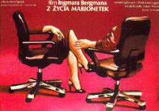 a poster of a woman sitting in a chair