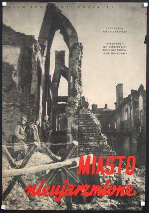 a poster of a destroyed building