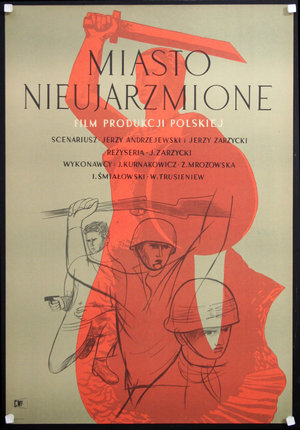 a poster with a drawing of soldiers