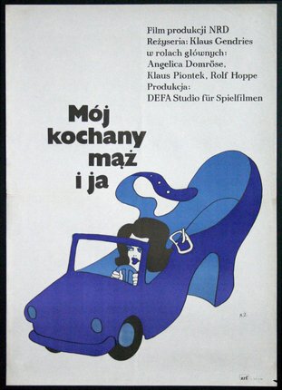 a poster of a woman in a car