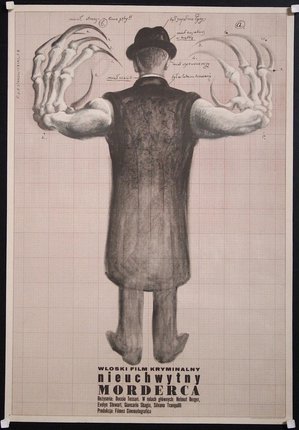 a drawing of a man with his hands raised