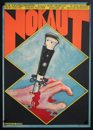 a poster with a knife in the hand
