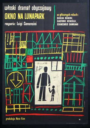 a poster with a man and a child