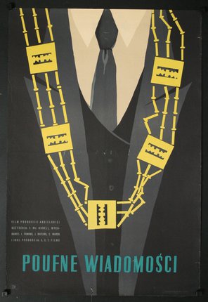 a poster of a man wearing a suit and tie