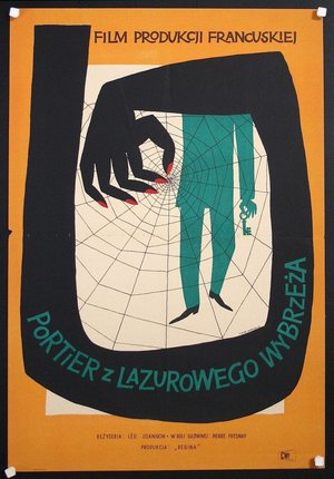 a poster of a man and a man in a spider web