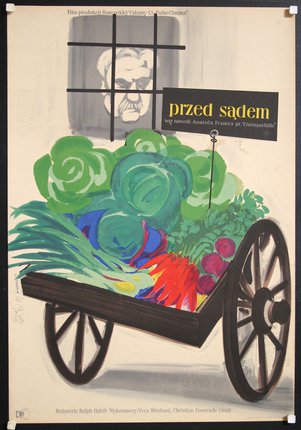 a poster of a cart full of vegetables