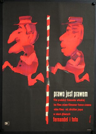 a poster of two men running