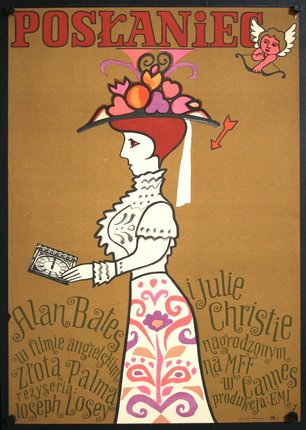 a poster of a woman holding a clock
