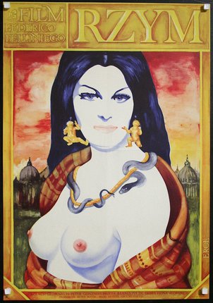 a painting of a woman with a snake around her neck