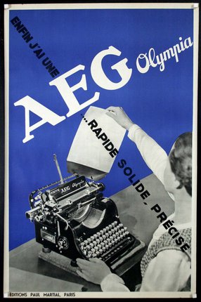 a woman using a typewriter