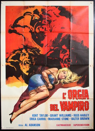 a movie poster of a woman lying on a bed with a man in the background