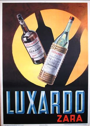 a poster of two bottles of liquor