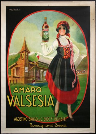 a poster of a woman holding a bottle