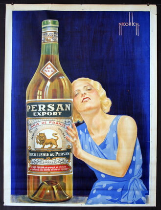 a woman holding a bottle of liquor