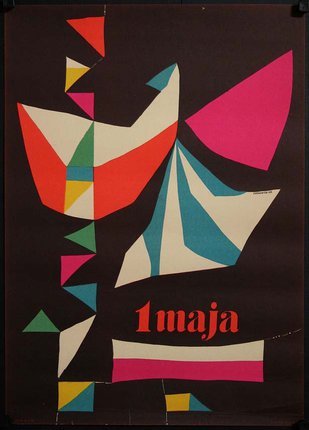 a poster with colorful shapes