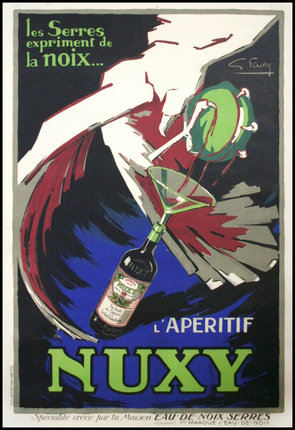a poster of a woman pouring a martini glass
