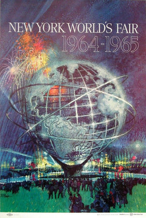 a poster of a world globe